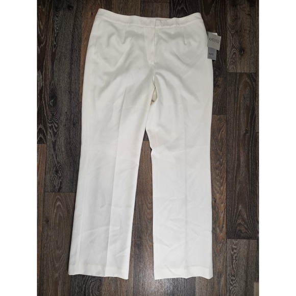 Kasper Pants - Kasper Kate Classic Fit Dress Pants Vanilla Ice Cream White Straight Leg Size 12